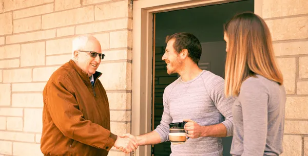 Dan Nolte meeting with voters at their home